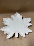 (B) White Ceramic Leaf Tray