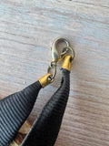 Express Black Ribboned Gold Tone Pendant Choker