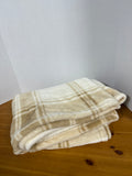Pottery Barn Cream And Tan Fleece Blanket