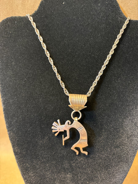 Sterling Kokopelli Pendant & Chain