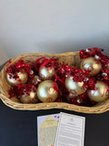 Basket of Quacker Factory Glass Ball Ornaments