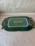 Green Ceramic Platter With Handles