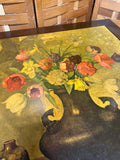 Vintage Folding Table with Painted Floral Still Life