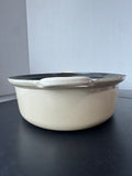 Le Creuset #45 Cast Iron Enamel Open Oval Roaster in Cream