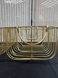 Pair of Gold Metal Heavyweight Decorative Storage Baskets