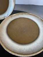 4-Piece Harkerware Brown Drip Glazed Stoneware Dinner Plates Set