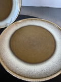 4-Piece Harkerware Brown Drip Glazed Stoneware Dinner Plates Set