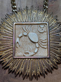Lucca Razza Cancer Zodiac Pendant/Chain (Gold Tone)