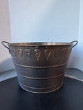 Copper Tone Embossed Large Bucket