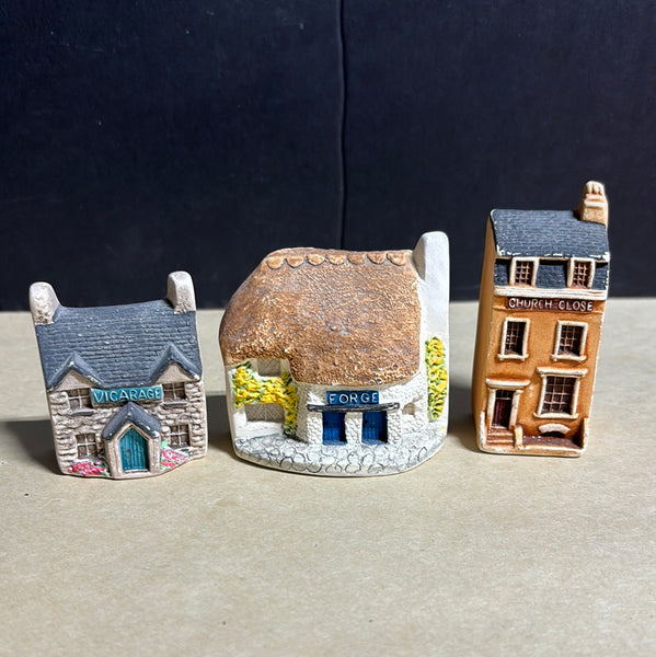 Lot Of 3 Miniature Village Houses By Philip Laureston (D)
