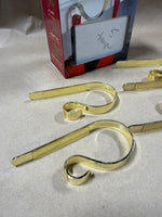 (B) Brass Mantle Stocking Holders — Set Of 5
