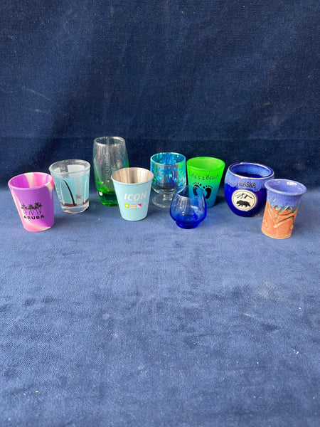 Lot of 9 Souvenir Shot Glasses