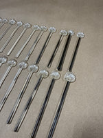 Lot Of 23 Clear Glass Seashell Stirrers