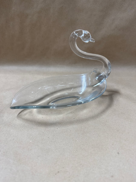 Glass Swan Trinket Dish // 2 Available // *** PRICED INDIVIDUALLY ***