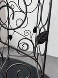 Bronzed Metal Scroll Botanical Wine Bottle Holder