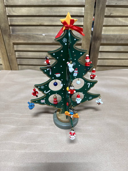 Wooden Christmas Tree With 24 Ornaments