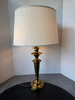 Heavyweight Vintage Brass Dual Bulb 3-Way Table Lamp (WORKS)