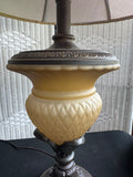 Pair of Ornate Resin & Glass Urn 3-Way Table Lamps (WORKS)