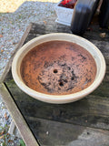 Large Shallow Green Glazed Terracotta Planter (Two Available)