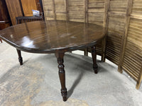 Dark Wood Tone Sturdy Dining Table, NO CHAIRS, with 2 Leaves