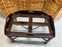 Butler Style Coffee Table with Glass