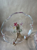 8 Piece Clear Glass Floral Dish Set