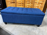 Style Craft Home Collection Blue Upholstered Bemnch/Ottoman/Coffee Table with Storage