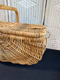 Rustic French Style Double Sided Wicker Picnic Basket READ DESCRIPTION