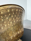 Textured Metal Pedestal Console Bowl