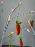 Pair of 2FT LED Lighted Easter Trees with Felt Carrot Ornaments (WORKS)