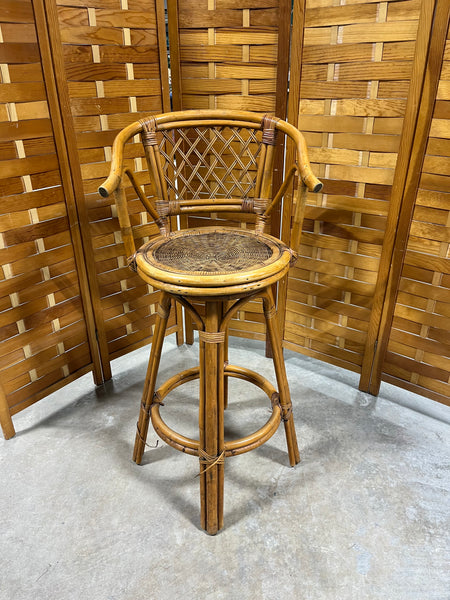 Rattan Swivel Bar Stool