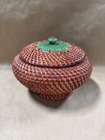 Wicker Basket With Porcelain Lid