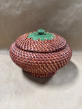 Wicker Basket With Porcelain Lid