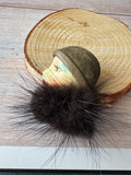 Art Deco Inspired Vintage Flapper Lady with Mink Cowl Brooch