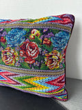 Colorful Floral Geometric Needlepoint Pillow