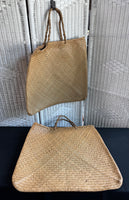 (C) Pair of Large Straw Market Bags