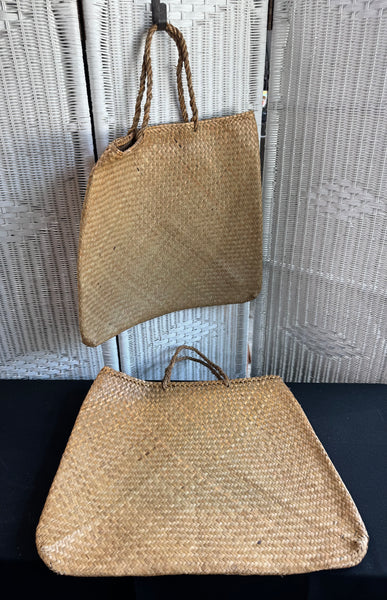 (C) Pair of Large Straw Market Bags