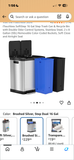 iTouchless Stainless Steel Dual Compartment Step Trashcan & Recycling Station