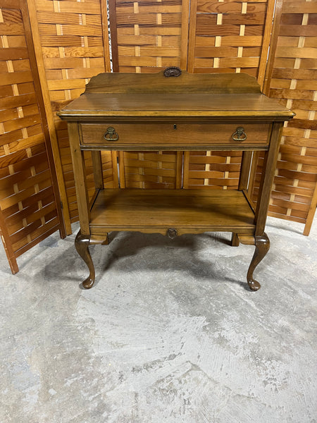 Side Table with Curved Legs and One Drawer