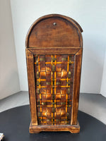Woven Wine Box Look Flip-Top Waste Basket