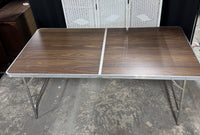 Wood Grain Look Large 6FT Aluminum Folding Table