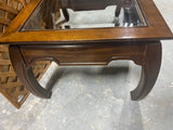 Wood and Glass End Tables, Set of 2