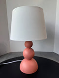 Coral Triple Stacked Ceramic Orb Table Lamp with Dimmer (WORKS)