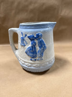 Brush Glazed Pottery Pitcher With Dutch Couple And Windmill *** READ DESCRIPTION ***