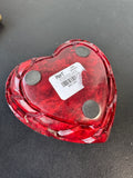 Pier 1 India Carved Soapstone Red Roses Heart Paperweight