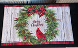Merry Christmas Cardinal Door Mat