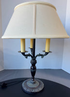 Lightweight Ornate Metal 2-Way Dual Bulb Bouillotte Lamp (WORKS)