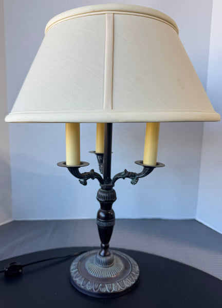 Lightweight Ornate Metal 2-Way Dual Bulb Bouillotte Lamp (WORKS)