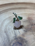 Rose Quartz, Jade & 10K Gold Apple Pendant