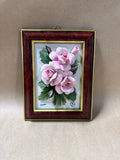 Italian Sabadin Capodimonte Porcelain Pink Roses 3D Wall Plaque